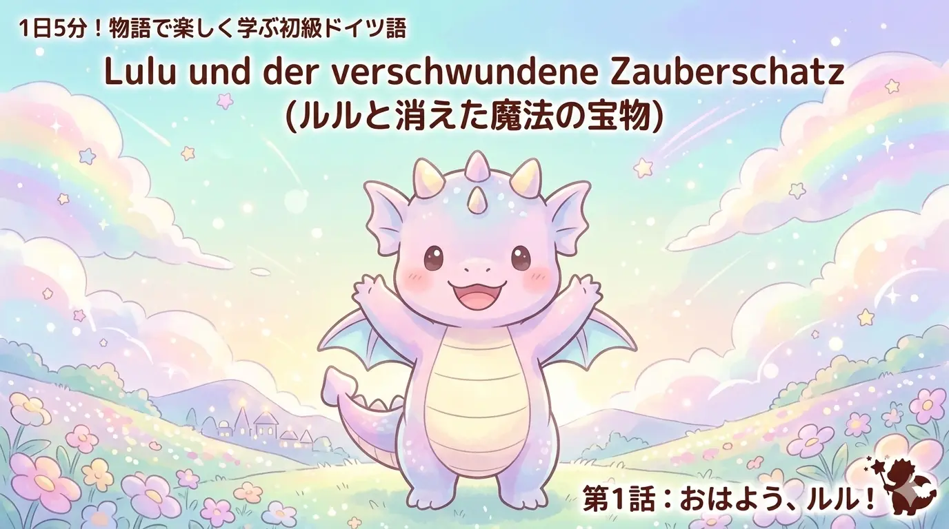 1日5分！物語で楽しく学ぶ初級ドイツ語｜『ルルと消えた魔法の宝物』 第1話：おはよう、ルル！｜【独学・基礎単語】