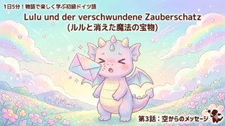1日5分！物語で楽しく学ぶ初級ドイツ語｜『ルルと消えた魔法の宝物』 第3話：空からのメッセージ｜【独学・基礎単語】