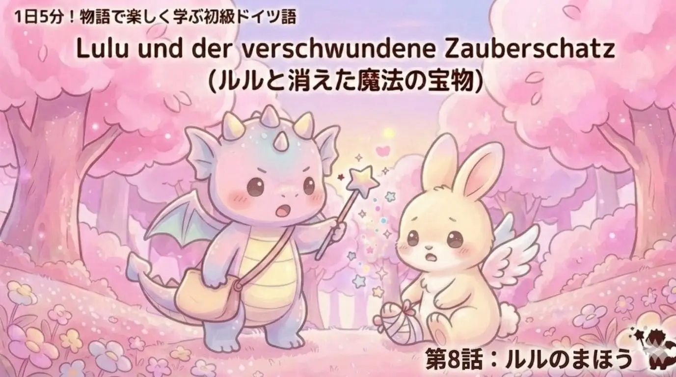 1日5分！物語で楽しく学ぶ初級ドイツ語｜『ルルと消えた魔法の宝物』 第8話：ルルのまほう｜【独学・基礎単語】